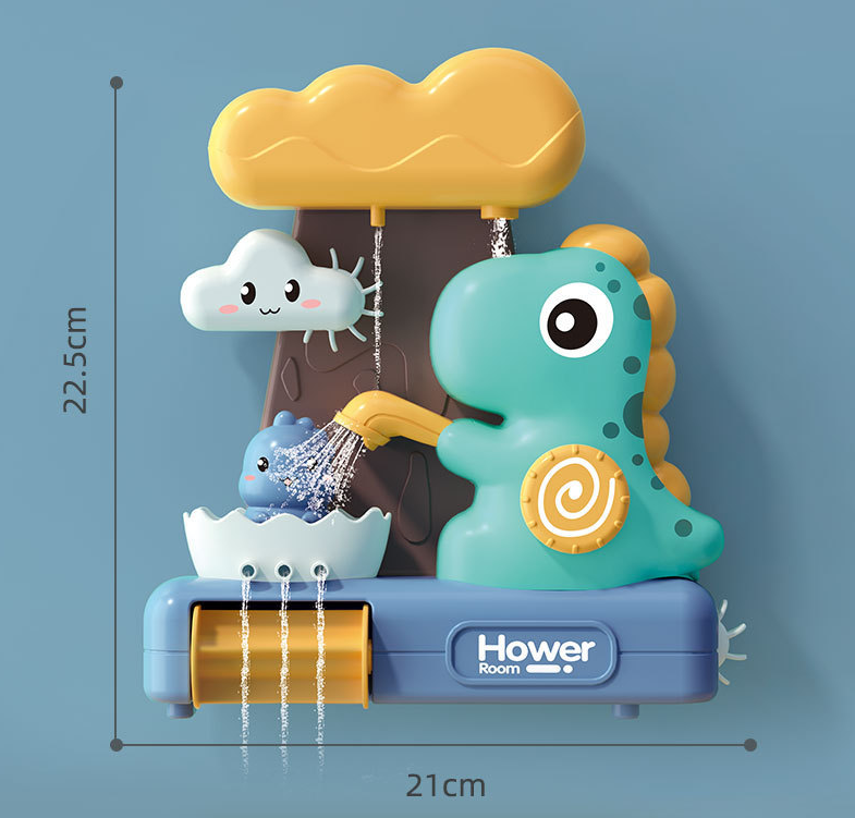 Kiddel 2 in 1 Dinosaurus waterglijbaan / waterval speelgoed voor in bad of onder de douche - Dinosaurus speelgoed voor badkamer - Kinderspeelgoed Speelset voor jongens en meisjes 3 jaar - Kiddeltoys