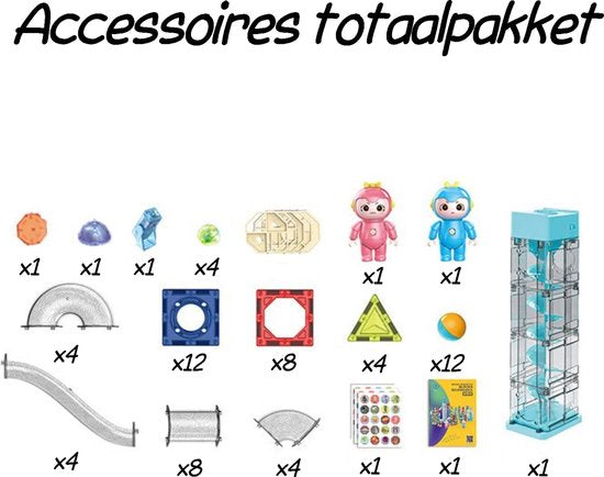 Kiddel Interactieve Magnetische Knikkerbaan - Uitbreidbare Educatieve bouwset / bouwpakket met Elektrische Lift - knikkers voor Kinderen speelgoed kinderspeelgoed 3 jaar 4 jaar cadeau - Kiddeltoys