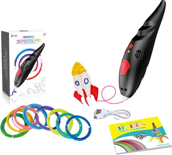 Kiddel 3D Printing Pen | Complete Starterset met 8 x 2 Meter Vulmateriaal | Creatief Speelgoed voor Kinderen vanaf 6 Jaar - Kiddeltoys