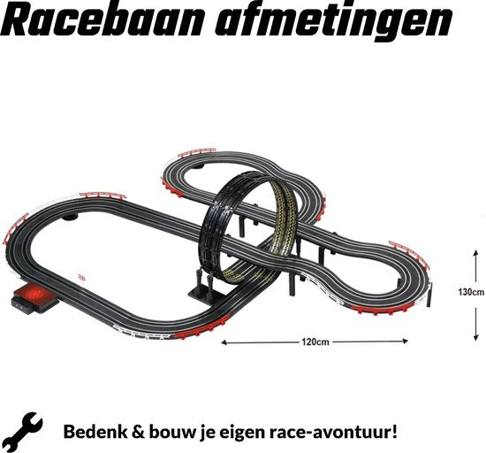 Kiddel XL Auto Racebaan – Elektrische Racebaan van 6 Meter met Looping, 2 Controllers & 2 Raceauto’s – Supersnelle Racetrack Bouwset – Speelgoed Kinderen vanaf 5 Jaar - Kiddeltoys