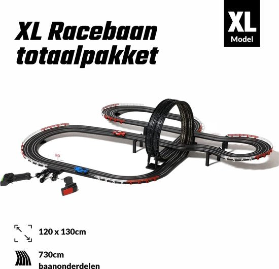 Kiddel XL Auto Racebaan – Elektrische Racebaan van 6 Meter met Looping, 2 Controllers & 2 Raceauto’s – Supersnelle Racetrack Bouwset – Speelgoed Kinderen vanaf 5 Jaar - Kiddeltoys