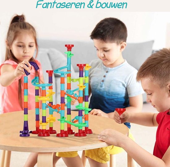 Kiddel XL knikkerbaan 113 stuks - Inclusief accessoires educatief interactief kinderspeelgoed met knikkers - Speelgoed jongens & meisjes 6 jaar STEM cadeau - Kiddeltoys