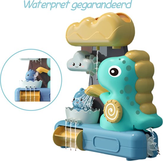 Kiddel 2-in-1 Dinosaurus Waterglijbaan & Waterval – Educatief Bad- & Douchespeelgoed voor Kinderen – Interactief Badspeelgoed vanaf 3 Jaar – Met Zuignappen & Bewegende Onderdelen - Kiddeltoys
