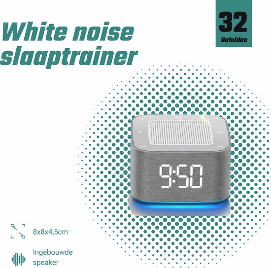 Kiddel 2-1 Alarm Wekkerradio Slaaptrainer met White Noise Geluiden en LED verlichting – Slaap trainer Voor Volwassenen en Kinderen -witte ruis digitale wekker - Kiddeltoys