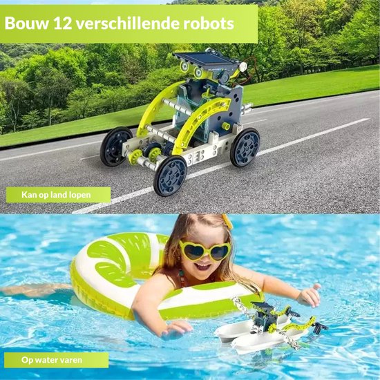 Kiddel 12-in-1 zonne-energie Solar Robot bouwpakket - Bouwpakket volwassenen & kinderen bouwset - STEM educatief speelgoed - Kiddeltoys