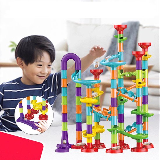 Kiddel XL knikkerbaan 113 stuks - Inclusief accessoires educatief interactief kinderspeelgoed met knikkers - Speelgoed jongens & meisjes 6 jaar STEM cadeau - Kiddeltoys