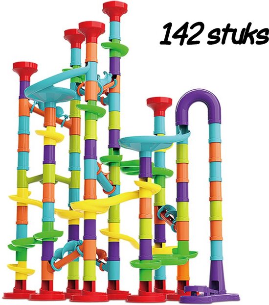 Kiddel XXL knikkerbaan 142 stuks - Inclusief accessoires educatief interactief kinderspeelgoed bouwset - Speelgoed jongens & meisjes 6 jaar STEM cadeau - Kiddeltoys