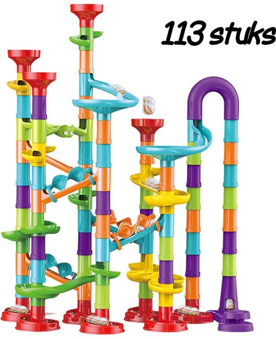Kiddel XL knikkerbaan 113 stuks - Inclusief accessoires educatief interactief kinderspeelgoed met knikkers - Speelgoed jongens & meisjes 6 jaar STEM cadeau - Kiddeltoys