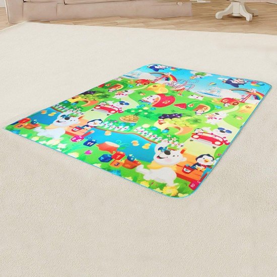 Grote XL Speelmat 180 x 145 speel kleed Vloerkleed - speeltapijt kinderen - Groot Baby & Kindervoerkleed - Dieren Kleed Jongens & Meisjes speelkleed kinderen- Binnen & Buiten | waterafstotend speel babygym - Kiddeltoys