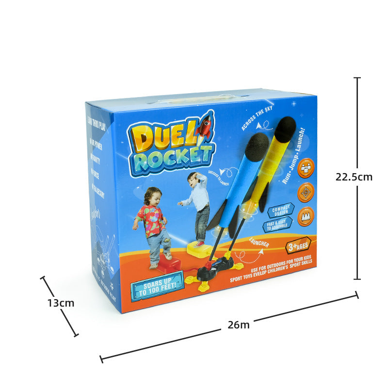GT - Duo Stamp Rocket Schieten buitenspeelgoed met LED voor kinderen - Inclusief 6 raketten - Zomer Speelgoed voor jongens / meisjes - Nieuwste rage 2023 zomer zwembad speelgoed verjaardag - Kiddeltoys
