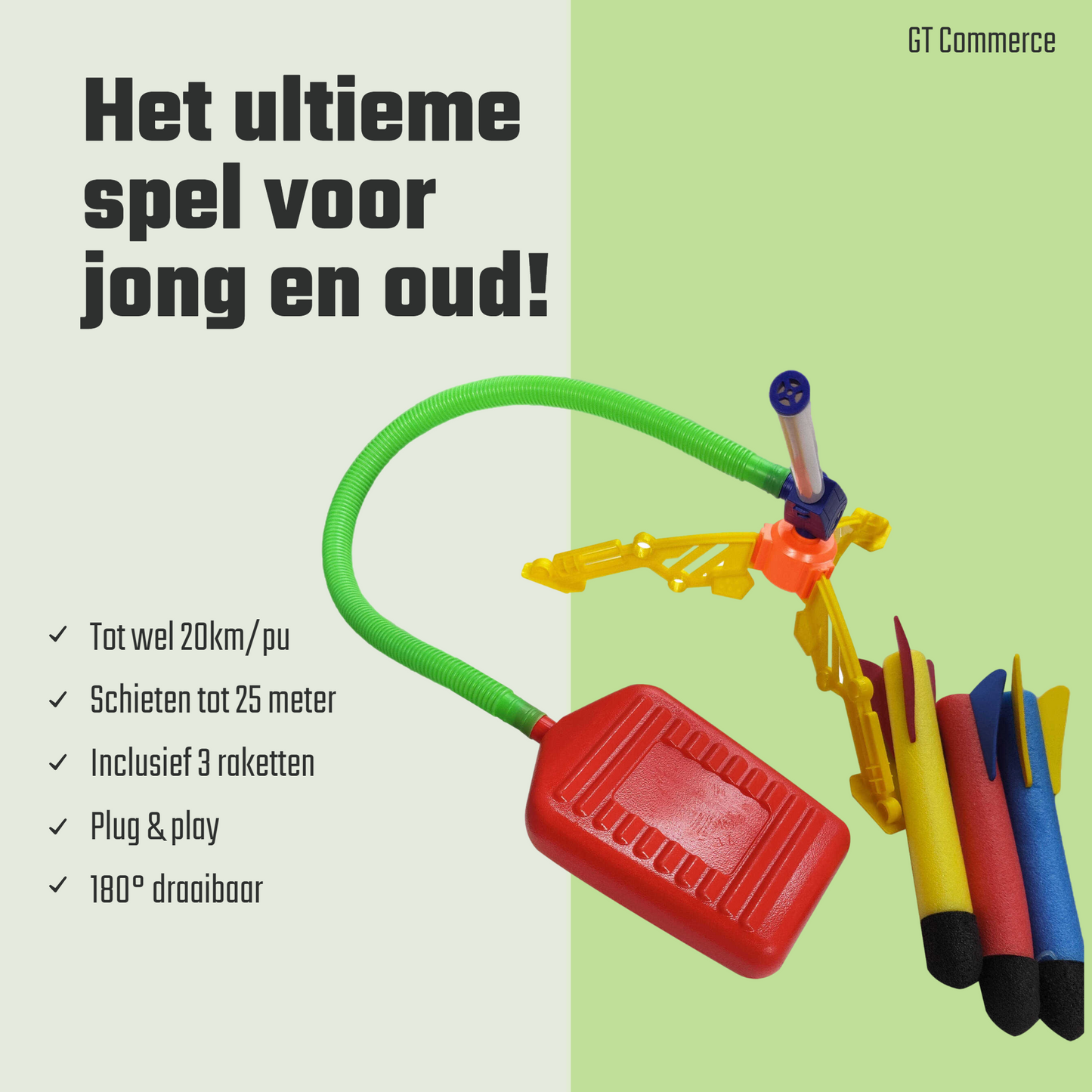 GT Stamp Rocket buitenspeelgoed voor kinderen - Inclusief 3 raketten - Zomer Speelgoed voor jongens / meisjes - Rage 2023 zwembad speelgoed - Kiddeltoys
