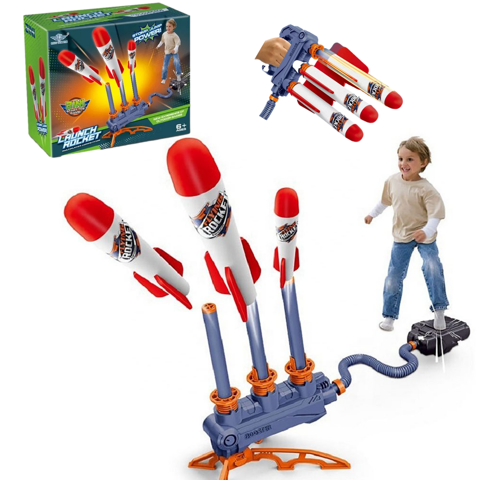 GT - Target Stomp Rocket Schieten buitenspeelgoed voor kinderen - Inclusief 3 raketten - Zomer Speelgoed voor jongens / meisjes - Nieuwste rage 2023 zomer zwembad speelgoed STEM - Kiddeltoys