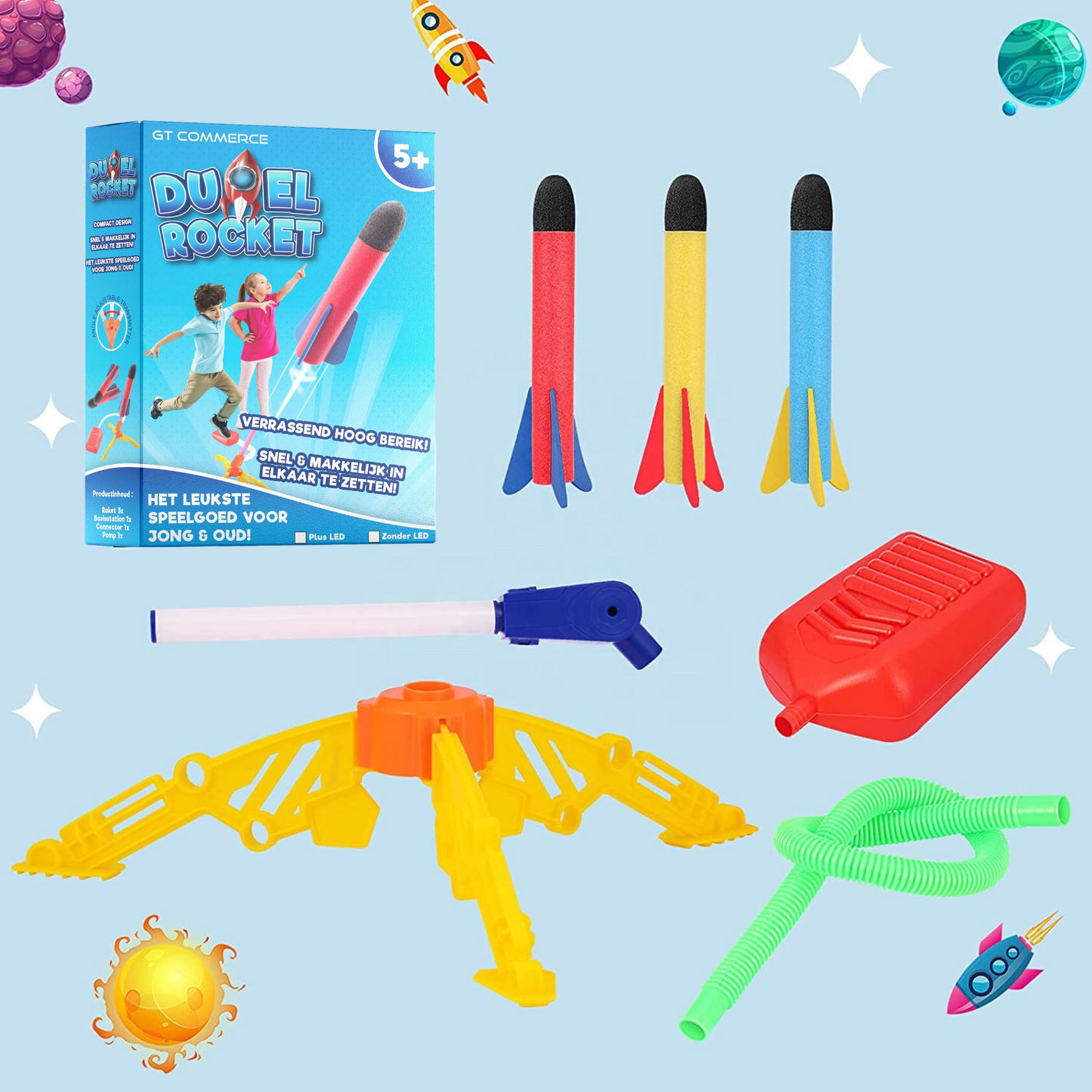 GT Stamp Rocket buitenspeelgoed voor kinderen - Inclusief 3 raketten - Zomer Speelgoed voor jongens / meisjes - Rage 2023 zwembad speelgoed - Kiddeltoys