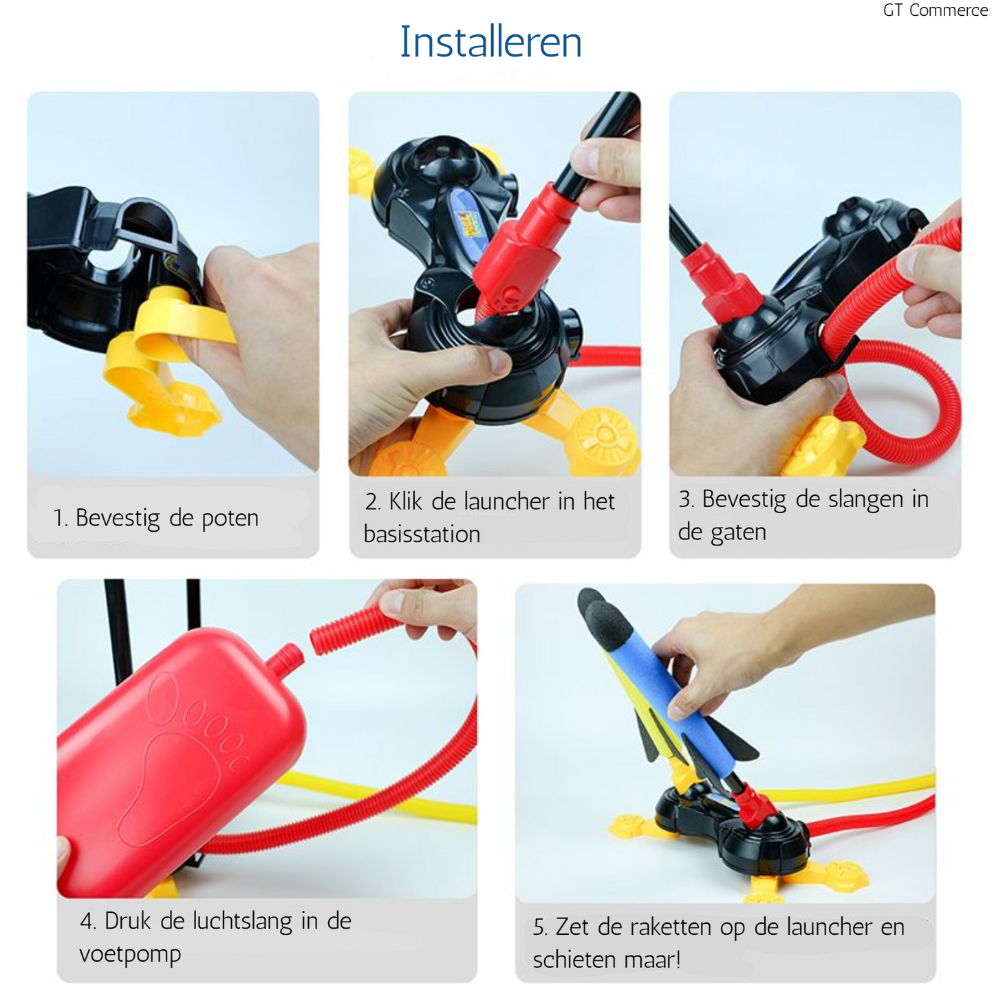 GT Stamp Rocket buitenspeelgoed voor kinderen - Inclusief 3 raketten - Zomer Speelgoed voor jongens / meisjes - Rage 2023 zwembad speelgoed - Kiddeltoys