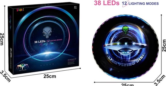 Kiddel LED Frisbee Kind – USB Oplaadbaar Buitenspeelgoed met 12 Lichtstanden – Waterproof Glow-in-the-Dark Frisbee vanaf 5 Jaar – 2025 Innovatie - Kiddeltoys