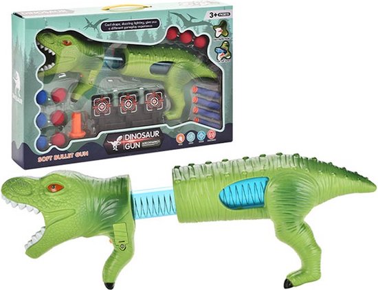 Dinosaurus Foam bal speelgoed pistool met geluid - Inclusief interactieve schietschijf - Kinderspeelgoed jongens & meisjes vanaf 3 jaar - Kinder speelgoed cadeau - Kiddeltoys