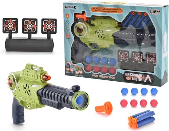 Kiddel Foam bal speelgoed pistool met geluid - Inclusief interactieve schietschijf - Kinderspeelgoed jongens & meisjes vanaf 3 jaar - Kinder speelgoed cadeau - Kiddeltoys