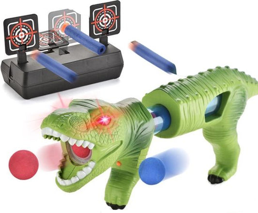 Dinosaurus Foam bal speelgoed pistool met geluid - Inclusief interactieve schietschijf - Kinderspeelgoed jongens & meisjes vanaf 3 jaar - Kinder speelgoed cadeau - Kiddeltoys