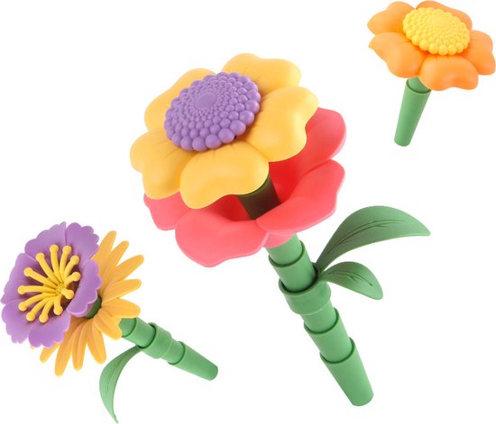 Kiddel XXL Bloemen Bouwset 148 Onderdelen – Educatief Constructiespeelgoed voor Meisjes & Jongens vanaf 3 Jaar – Montessori Speelgoed voor Binnen & Buiten - Kiddeltoys