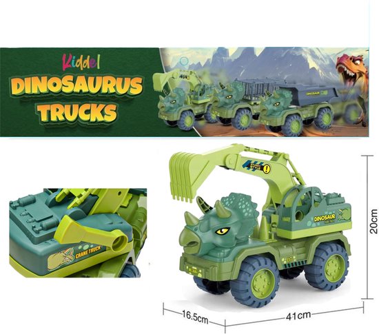 Kiddel XL Dinosaurus auto truck klauw graafmachine - Dinosaurus speelgoed kinderen - Kinderspeelgoed dino - Buitenspeelgoed zomer jongens meisjes 3 jaar 4 jaar cadeau - Kiddeltoys