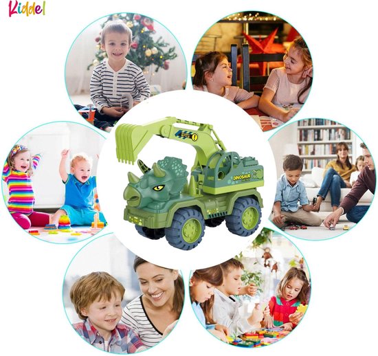 Kiddel XL Dinosaurus auto truck klauw graafmachine - Dinosaurus speelgoed kinderen - Kinderspeelgoed dino - Buitenspeelgoed zomer jongens meisjes 3 jaar 4 jaar cadeau - Kiddeltoys