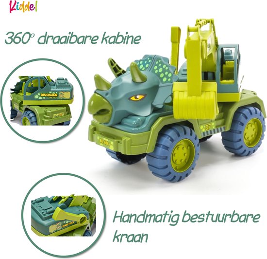Kiddel XL Dinosaurus auto truck klauw graafmachine - Dinosaurus speelgoed kinderen - Kinderspeelgoed dino - Buitenspeelgoed zomer jongens meisjes 3 jaar 4 jaar cadeau - Kiddeltoys