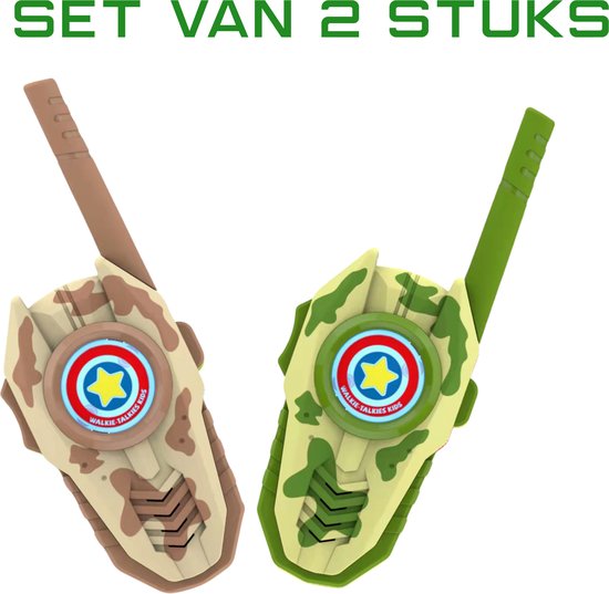 Kiddel Walkie Talkie Set Kinderen – 2025 Model met Camouflage Design – Bereik tot 600 Meter – 2 Stuks Speelgoed Walkietalkies – Buitenspeelgoed voor Jongens & Meisjes vanaf 3 Jaar - Kiddeltoys