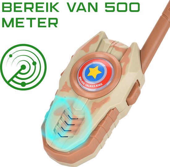 Kiddel Walkie Talkie Set Kinderen – 2025 Model met Camouflage Design – Bereik tot 600 Meter – 2 Stuks Speelgoed Walkietalkies – Buitenspeelgoed voor Jongens & Meisjes vanaf 3 Jaar - Kiddeltoys