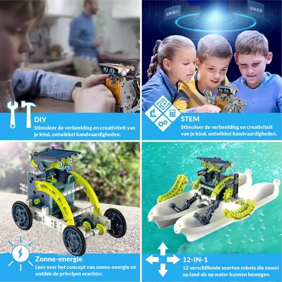 Kiddel 12-in-1 zonne-energie Solar Robot bouwpakket - Bouwpakket volwassenen & kinderen bouwset - STEM educatief speelgoed