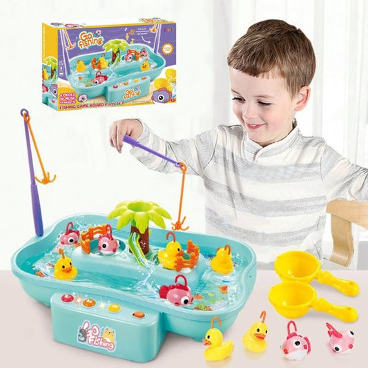 Kiddel Eendjes Vang Hengelen Watertafel - Interactief Speelplezier met Geluid & Waterglijbaan kinderspeelgoed - Kiddeltoys