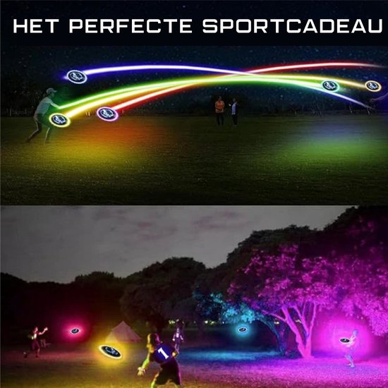 Kiddel LED Frisbee Kind – USB Oplaadbaar Buitenspeelgoed met 12 Lichtstanden – Waterproof Glow-in-the-Dark Frisbee vanaf 5 Jaar – 2025 Innovatie - Kiddeltoys