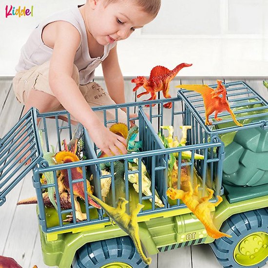 Kiddel XL Dinosaurus auto truck kiepwagen - Dinosaurus vrachtwagen speelgoed kinderen - Kinderspeelgoed dino Zomer buitenspeelgoed 3 jaar 4 jaar cadeau - Kiddeltoys