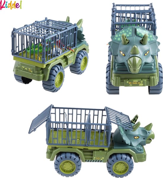 Kiddel XL Dinosaurus auto truck met kooi inclusief dinosaurussen - Dinosaurus speelgoed kinderen - Kinderspeelgoed dino Zomer buitenspeelgoed 3 jaar 4 jaar cadeau - Kiddeltoys