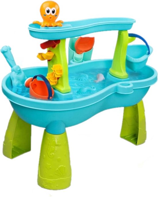 Kiddel 3-in-1 Watertafel, Zandtafel & Speeltafel – Inclusief Accessoires – Educatief Buitenspeelgoed voor Kinderen – Zomer Speelgoed voor Jongens & Meisjes vanaf 3 Jaar - Kiddeltoys