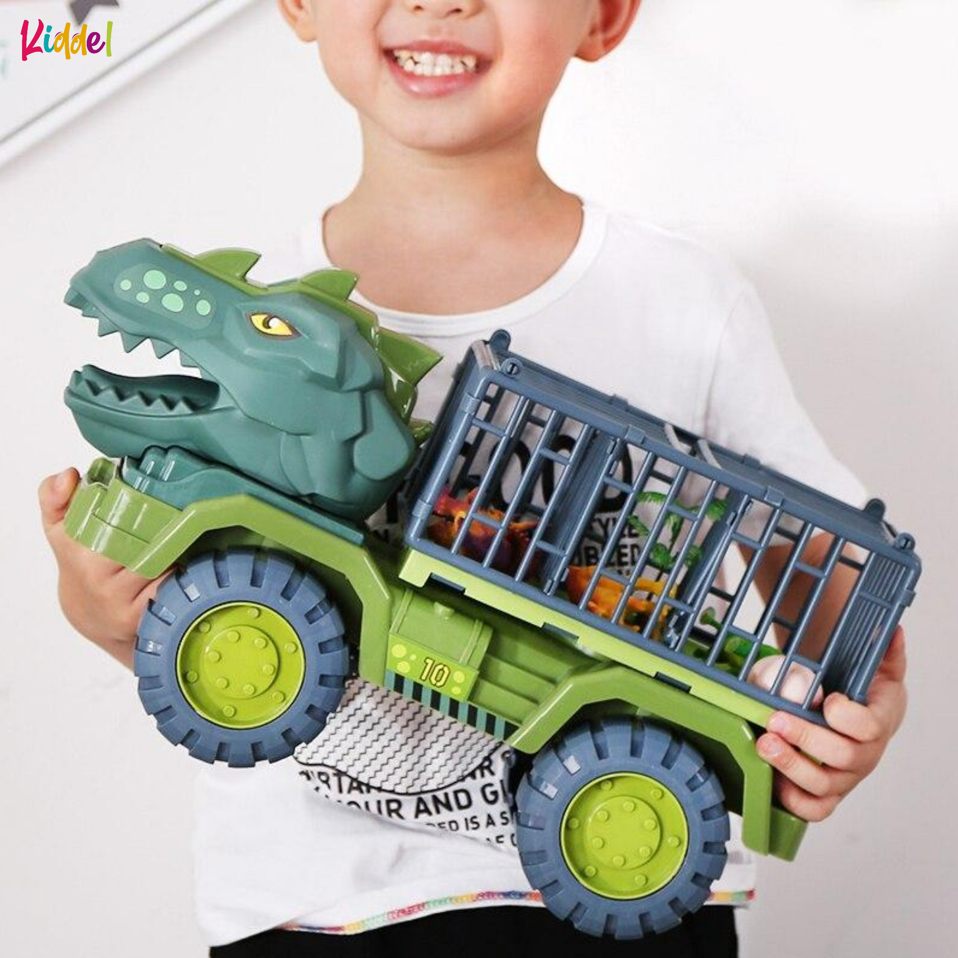 Camion Dinosaurus Kiddel avec cage comprenant des dinosaures - speelgoed  Dinosaurus